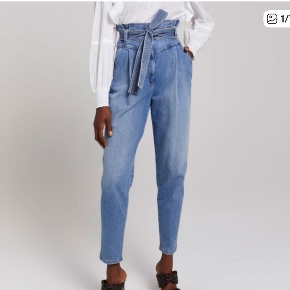 A.L.C. Paper Bag Tie Waist Jeans - Size 8